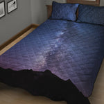 Stars Night Milky Way Print Quilt Bed Set