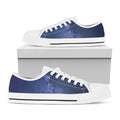 Stars Night Milky Way Print White Low Top Sneakers