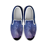 Stars Night Milky Way Print White Slip On Shoes