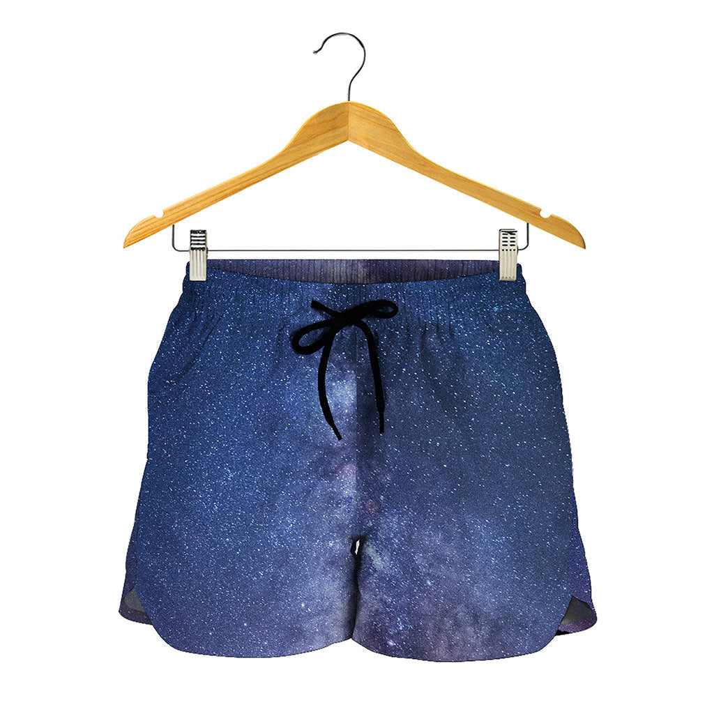 Stars Night Milky Way Print Women's Shorts