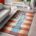 Statue of Liberty USA Flag Print Area Rug