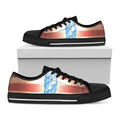 Statue of Liberty USA Flag Print Black Low Top Sneakers