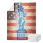 Statue of Liberty USA Flag Print Blanket