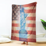 Statue of Liberty USA Flag Print Blanket