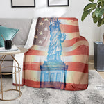 Statue of Liberty USA Flag Print Blanket