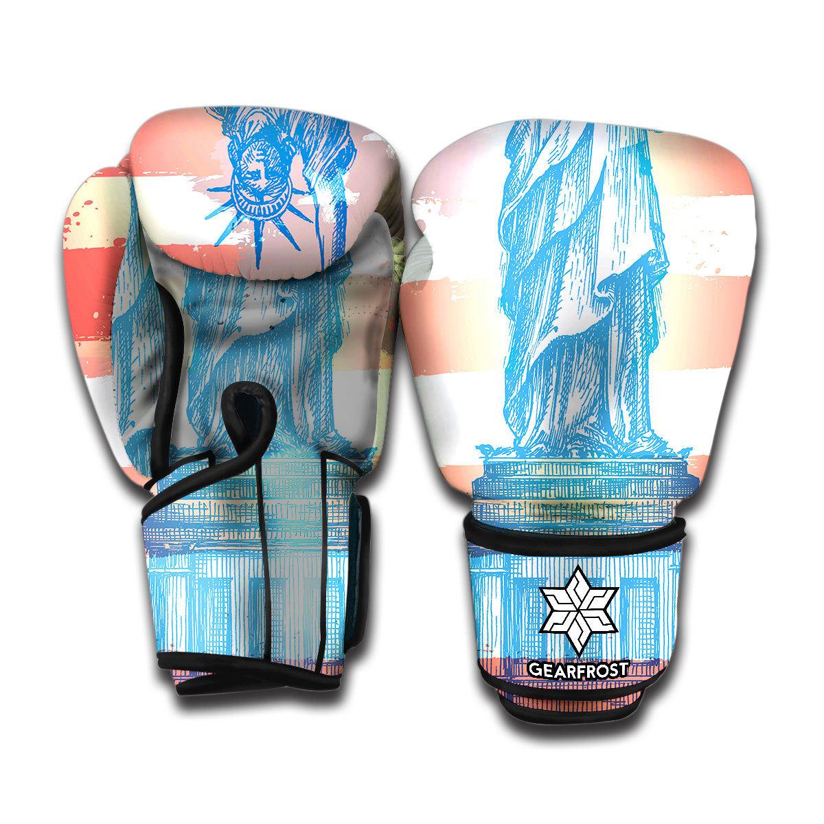 Statue of Liberty USA Flag Print Boxing Gloves