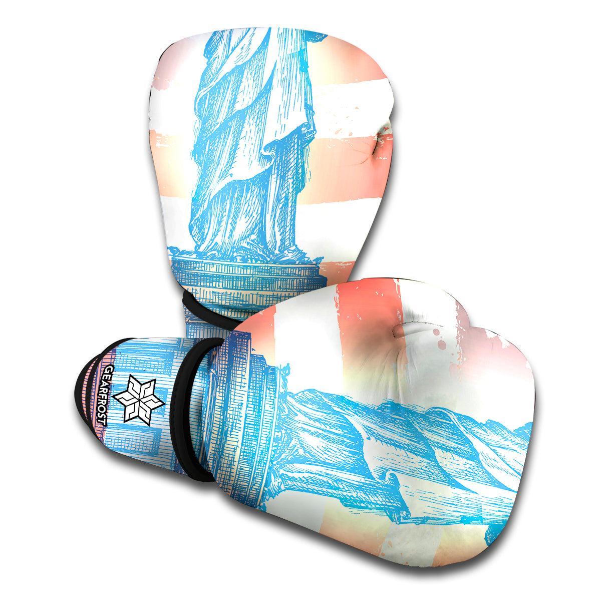 Statue of Liberty USA Flag Print Boxing Gloves