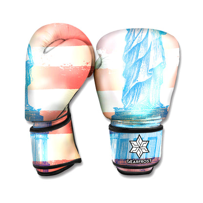 Statue of Liberty USA Flag Print Boxing Gloves