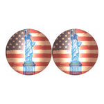 Statue of Liberty USA Flag Print Car Coasters