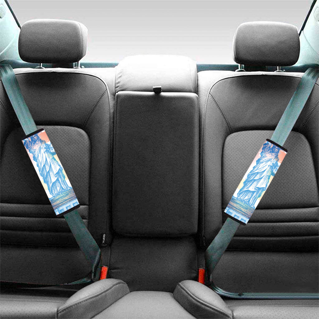 Statue of Liberty USA Flag Print Car Seat Belt Covers