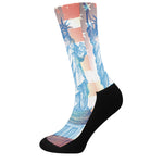 Statue of Liberty USA Flag Print Crew Socks
