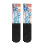 Statue of Liberty USA Flag Print Crew Socks