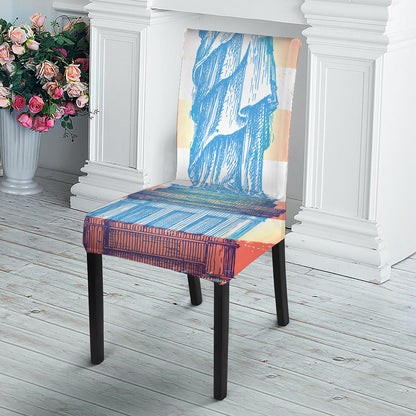Statue of Liberty USA Flag Print Dining Chair Slipcover