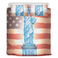 Statue of Liberty USA Flag Print Duvet Cover Bedding Set