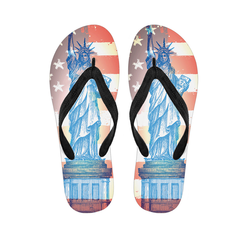 Statue of Liberty USA Flag Print Flip Flops