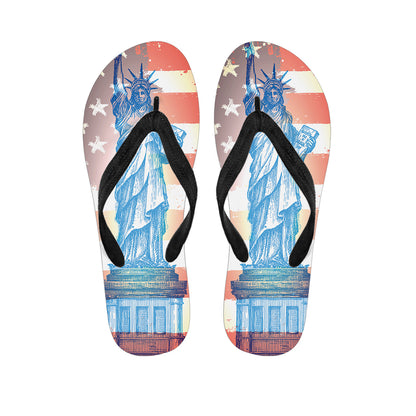 Statue of Liberty USA Flag Print Flip Flops