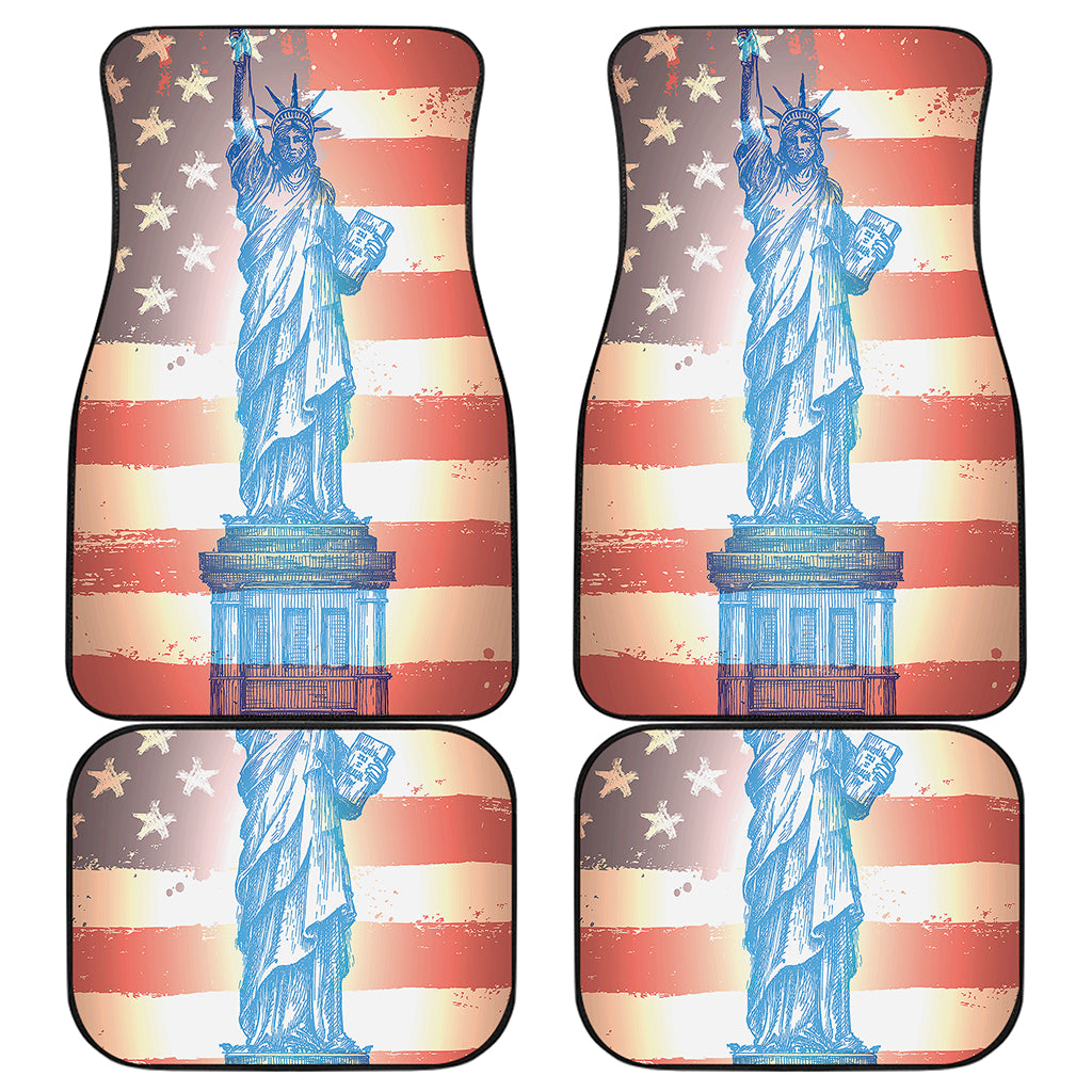 Statue of Liberty USA Flag Print Front and Back Car Floor Mats