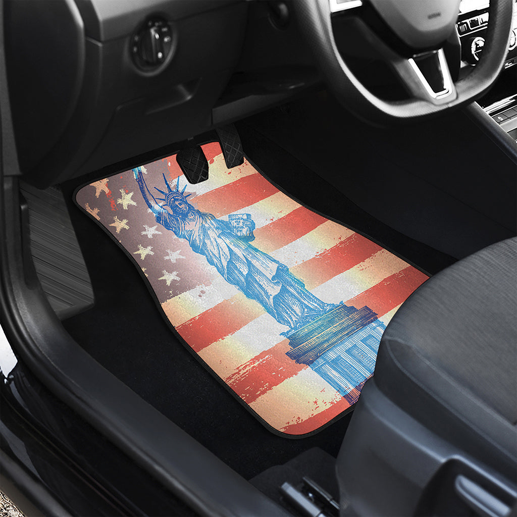 Statue of Liberty USA Flag Print Front and Back Car Floor Mats