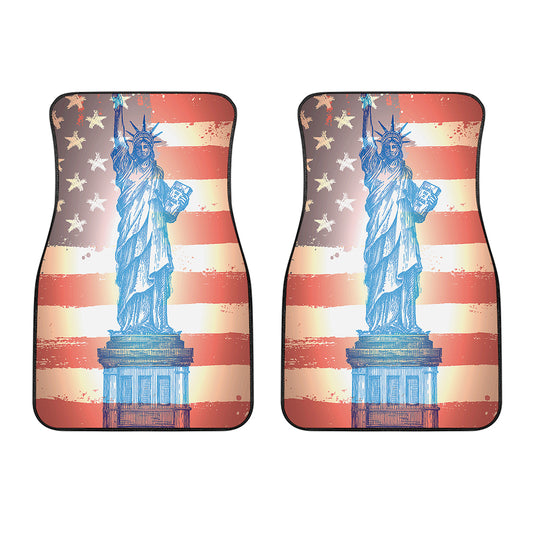 Statue of Liberty USA Flag Print Front Car Floor Mats