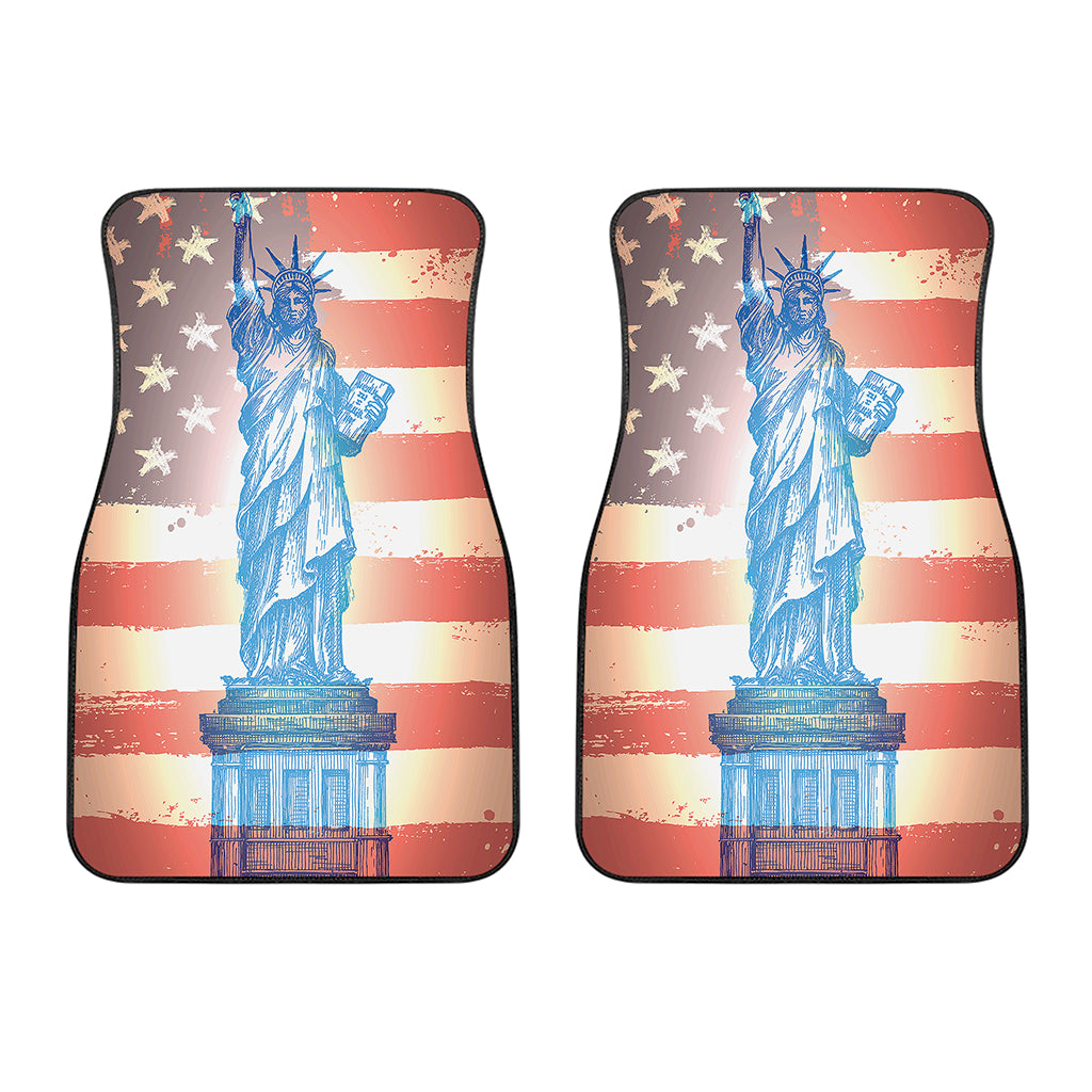 Statue of Liberty USA Flag Print Front Car Floor Mats