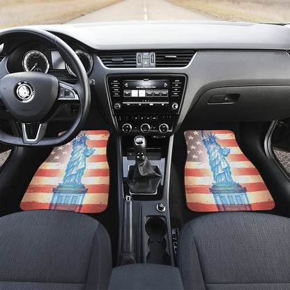Statue of Liberty USA Flag Print Front Car Floor Mats