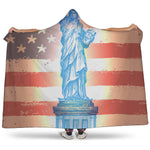 Statue of Liberty USA Flag Print Hooded Blanket