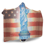 Statue of Liberty USA Flag Print Hooded Blanket