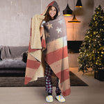 Statue of Liberty USA Flag Print Hooded Blanket
