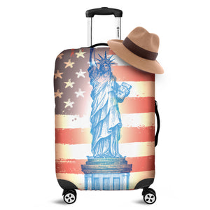 Statue of Liberty USA Flag Print Luggage Cover