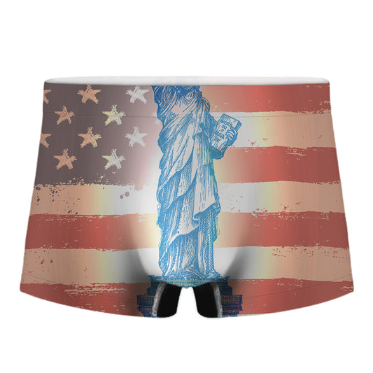 Statue of Liberty USA Flag Print Men's Boxer Briefs