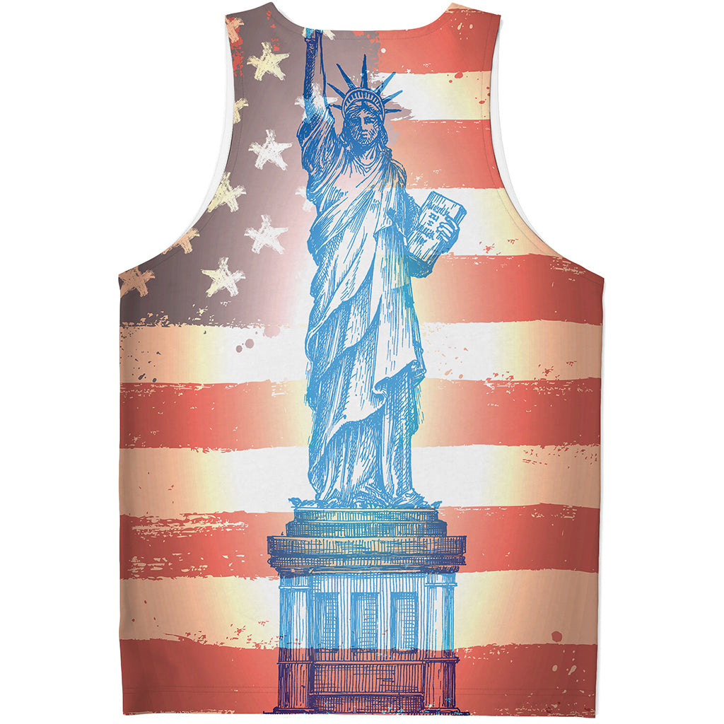 Statue of Liberty USA Flag Print Men's Tank Top