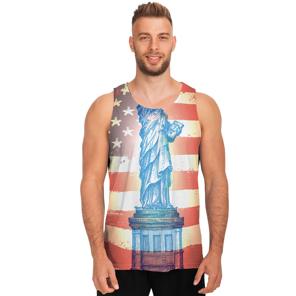 Statue of Liberty USA Flag Print Men's Tank Top