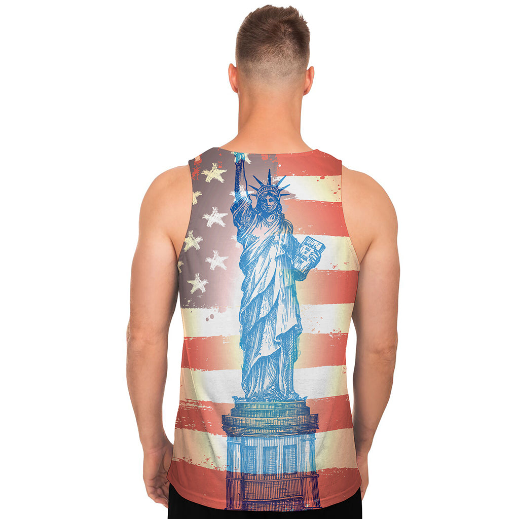 Statue of Liberty USA Flag Print Men's Tank Top