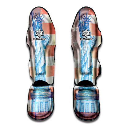 Statue of Liberty USA Flag Print Muay Thai Shin Guard