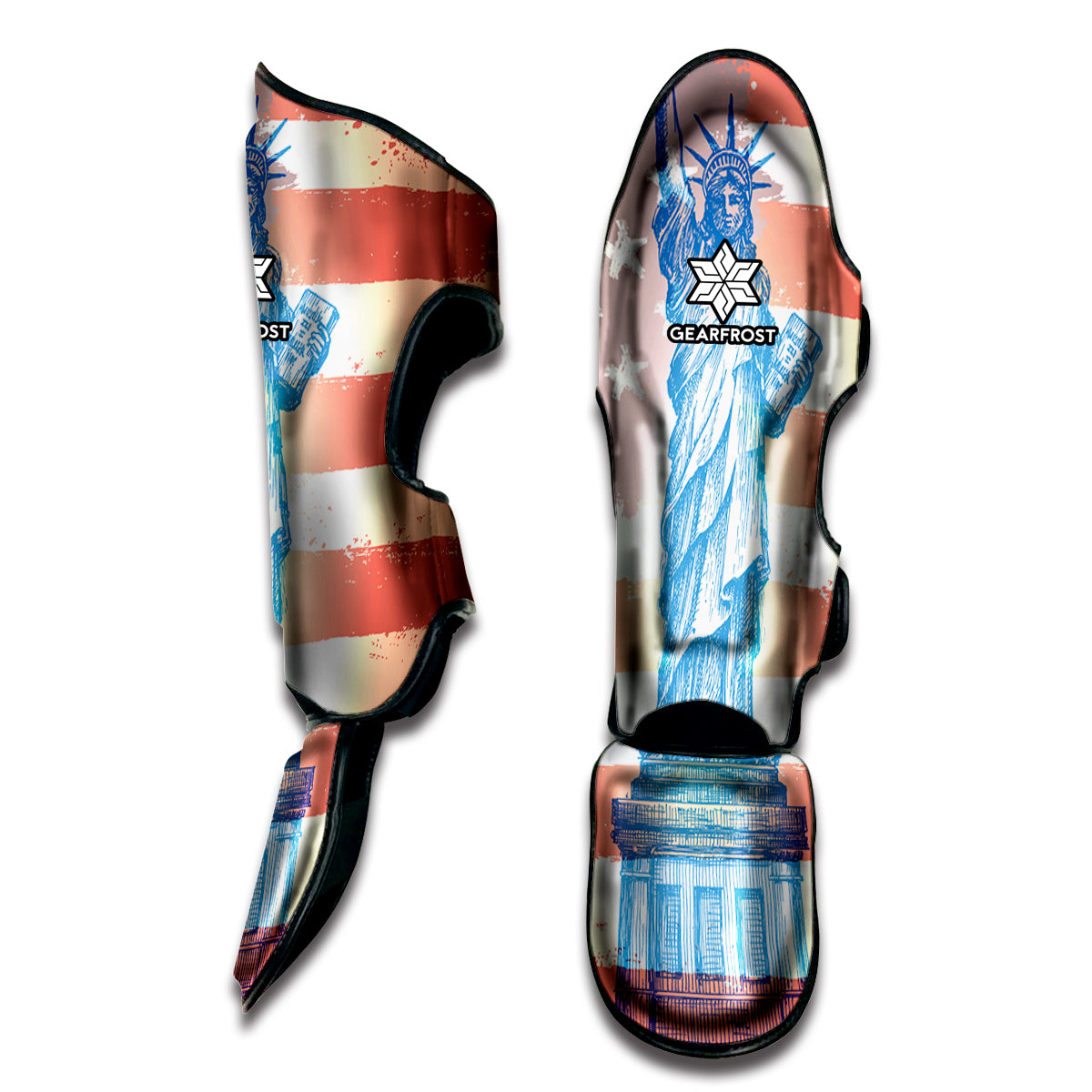 Statue of Liberty USA Flag Print Muay Thai Shin Guard