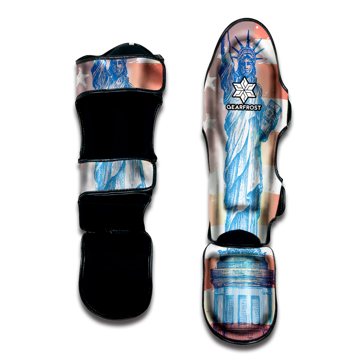 Statue of Liberty USA Flag Print Muay Thai Shin Guard