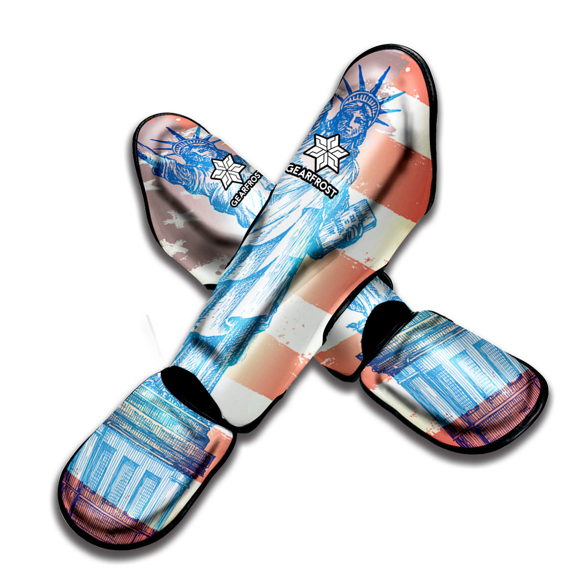 Statue of Liberty USA Flag Print Muay Thai Shin Guard