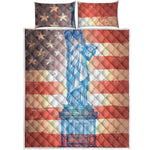Statue of Liberty USA Flag Print Quilt Bed Set