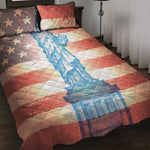 Statue of Liberty USA Flag Print Quilt Bed Set
