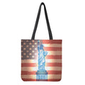 Statue of Liberty USA Flag Print Tote Bag