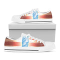 Statue of Liberty USA Flag Print White Low Top Sneakers