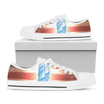 Statue of Liberty USA Flag Print White Low Top Shoes