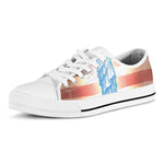 Statue of Liberty USA Flag Print White Low Top Shoes
