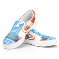 Statue of Liberty USA Flag Print White Slip On Sneakers