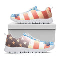 Statue of Liberty USA Flag Print White Running Shoes