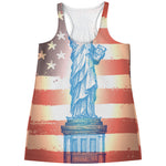 Statue of Liberty USA Flag Print Women's Racerback Tank Top