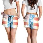 Statue of Liberty USA Flag Print Women's Shorts