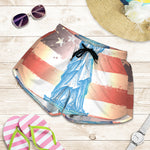 Statue of Liberty USA Flag Print Women's Shorts