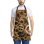 Steampunk Brass Cogs And Gears Print Apron