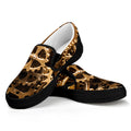 Steampunk Brass Cogs And Gears Print Black Slip On Sneakers